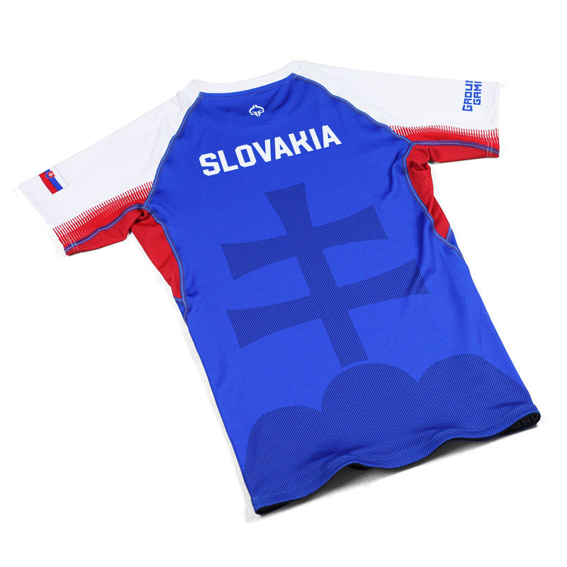 Rashguard Slovacia cu mânecă scurtă (albastru)