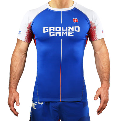 Rashguard Slovacia cu mânecă scurtă (albastru)