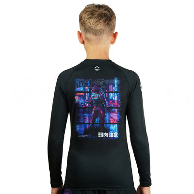 Rashguard pentru copii Cyber Samurai Kids, mânecă lungă