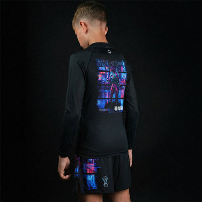 Rashguard pentru copii Cyber Samurai Kids, mânecă lungă